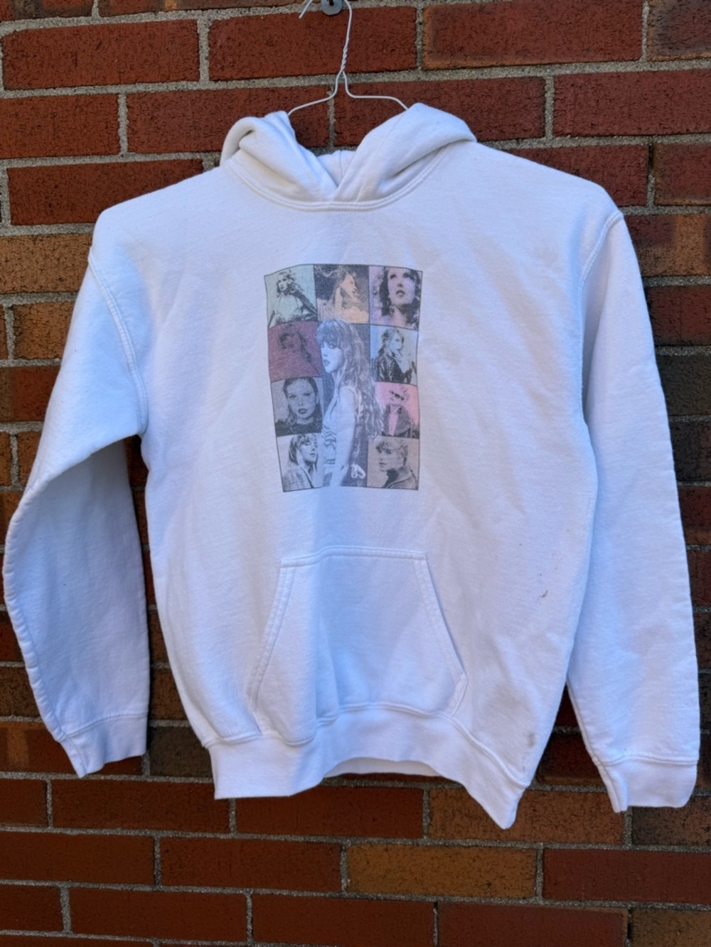 Taylor Swift Eras Tour Hoodie White Graphic Sweatshirt Youth Large